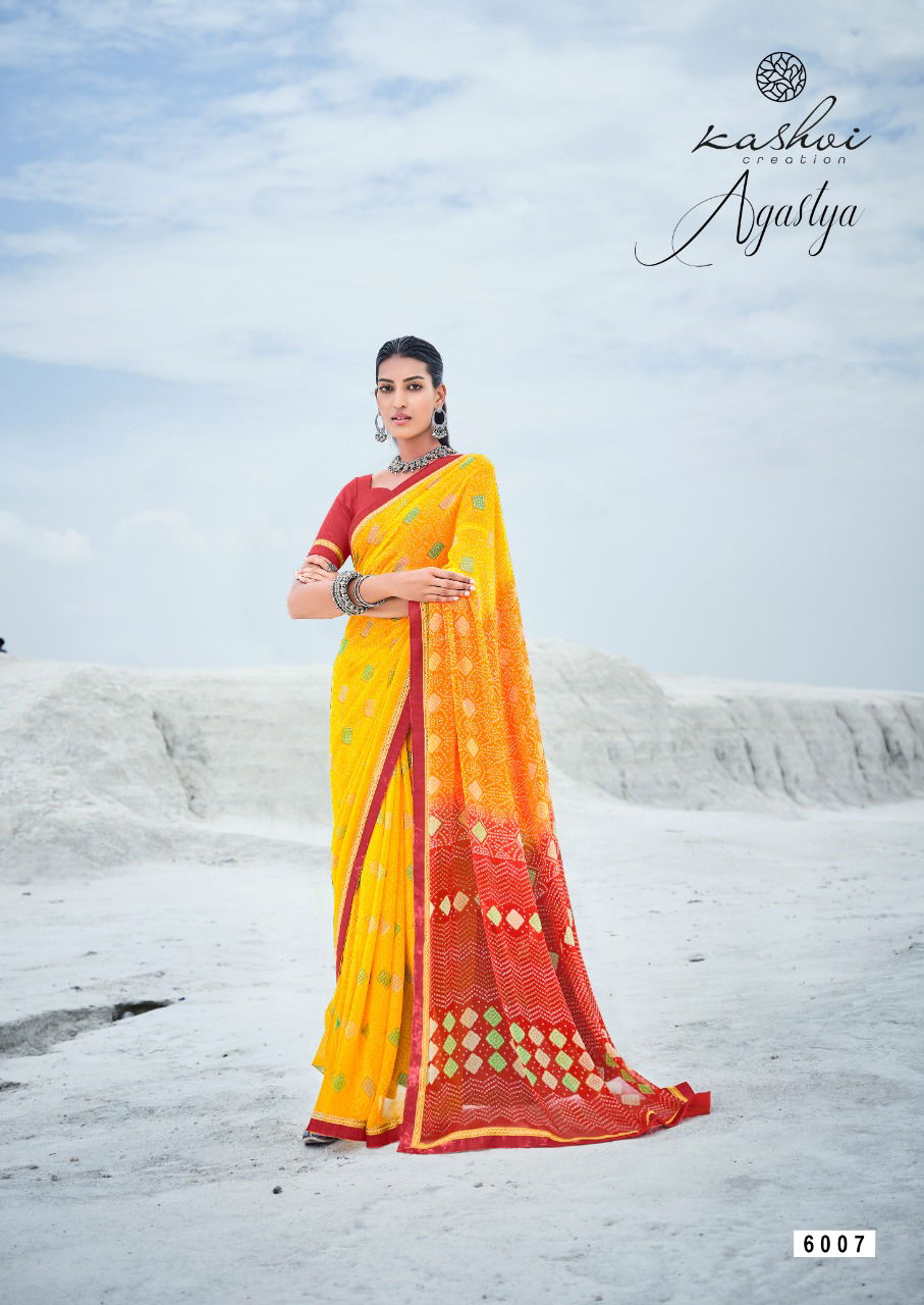  Kashvi Agastya Silk Latest Designer Casual Wear Georgette With Fancy Less Printed Saree Collection